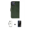 MARSİLYAN™- iPhone 14 Kılıf Siluet Işık Serisi - Siyah 3D Antistatik Hayalet Cam Ekran Koruyucu + Shine Kamera Lens - GS