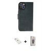 MARSİLYAN™- iPhone 14 Kılıf Siluet Işık Serisi - Siyah Bilvis 3D Cam Ekran Koruyucu + Diamond Kamera Lens - KI