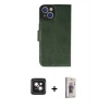 MARSİLYAN™- iPhone 14 Kılıf Siluet Işık Serisi - Siyah Bilvis 3D Cam Ekran Koruyucu + PVD Metal Kamera Lens - PE