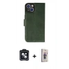 MARSİLYAN™- iPhone 14 Kılıf Siluet Işık Serisi - Siyah Bilvis 3D Cam Ekran Koruyucu + PVD Metal Kamera Lens - SH
