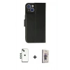 MARSİLYAN™- iPhone 14 Kılıf Siluet Işık Serisi - Siyah Bilvis 3D Cam Ekran Koruyucu + Shine Kamera Lens - YL