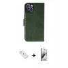 MARSİLYAN™- iPhone 14 Kılıf Siluet Işık Serisi - Siyah Bilvis 3D Mat Cam Ekran Koruyucu + Diamond Kamera Lens - YL