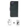MARSİLYAN™- iPhone 14 Kılıf Siluet Işık Serisi - Siyah Bilvis 3D Mat Cam Ekran Koruyucu + Shine Kamera Lens - MI