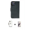 MARSİLYAN™- iPhone 14 Kılıf Siluet Işık Serisi - Siyah Bilvis 3D Mat Cam Ekran Koruyucu + Shine Kamera Lens - GD