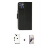 MARSİLYAN™- iPhone 14 Kılıf Siluet Işık Serisi - Siyah Bilvis 3D Mat Cam Ekran Koruyucu + Shine Kamera Lens - GD