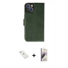 MARSİLYAN™- iPhone 14 Kılıf Siluet Işık Serisi - Siyah Bilvis 3D Mat Cam Ekran Koruyucu + Sierra Blue Diamond Kamera Lens
