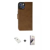MARSİLYAN™- iPhone 14 Kılıf Siluet Işık Serisi - Siyah Bilvis 3D Mat Cam Ekran Koruyucu + Sierra Blue Diamond Kamera Lens