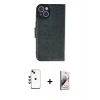 MARSİLYAN™- iPhone 14 Kılıf Siluet Işık Serisi - Siyah Bilvis 3D Mat Cam Ekran Koruyucu + Shine Kamera Lens - YL