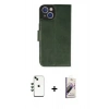 MARSİLYAN™- iPhone 14 Kılıf Siluet Işık Serisi - Siyah Bilvis 3D Mat Cam Ekran Koruyucu + Shine Kamera Lens - YL