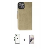 MARSİLYAN™- iPhone 14 Kılıf Siluet Işık Serisi - Siyah Bilvis 3D Mat Cam Ekran Koruyucu + Shine Kamera Lens - YL