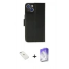 MARSİLYAN™- iPhone 14 Kılıf Siluet Işık Serisi - Siyah Bilvis 5in1 3D Magic Cam Ekran Koruyucu + Diamond Kamera Lens - SABE