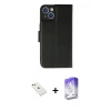 MARSİLYAN™- iPhone 14 Kılıf Siluet Işık Serisi - Siyah Bilvis 5in1 3D Magic Cam Ekran Koruyucu + Diamond Kamera Lens - PE