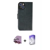 MARSİLYAN™- iPhone 14 Kılıf Siluet Işık Serisi - Siyah Bilvis 5in1 3D Magic Cam Ekran Koruyucu + Raze Metal Kamera Lens - KI