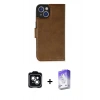 MARSİLYAN™- iPhone 14 Kılıf Siluet Işık Serisi - Siyah Bilvis 5in1 3D Magic Cam Ekran Koruyucu + PVD Metal Kamera Lens - YL