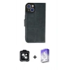 MARSİLYAN™- iPhone 14 Kılıf Siluet Işık Serisi - Siyah Bilvis 5in1 3D Magic Cam Ekran Koruyucu + PVD Metal Kamera Lens - YL