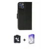 MARSİLYAN™- iPhone 14 Kılıf Siluet Işık Serisi - Siyah Bilvis 5in1 3D Magic Cam Ekran Koruyucu + PVD Metal Kamera Lens - SH