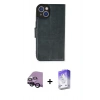 MARSİLYAN™- iPhone 14 Kılıf Siluet Işık Serisi - Siyah Bilvis 5in1 3D Magic Cam Ekran Koruyucu + Raze Metal Kamera Lens - SH