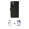 MARSİLYAN™- iPhone 14 Kılıf Siluet Işık Serisi - Siyah Bilvis 5in1 3D Magic Cam Ekran Koruyucu + Shine Kamera Lens - KI