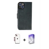 MARSİLYAN™- iPhone 14 Kılıf Siluet Işık Serisi - Siyah Bilvis 5in1 3D Magic Cam Ekran Koruyucu + Shine Kamera Lens - KI