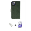 MARSİLYAN™- iPhone 14 Kılıf Siluet Işık Serisi - Siyah Bilvis 5in1 5D Magic Hayalet Cam Ekran Koruyucu + Diamond Kamera Lens - YL