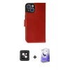 MARSİLYAN™- iPhone 14 Kılıf Siluet Işık Serisi - Siyah Bilvis 5in1 5D Magic Hayalet Cam Ekran Koruyucu + PVD Metal Kamera Lens - PE