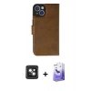 MARSİLYAN™- iPhone 14 Kılıf Siluet Işık Serisi - Siyah Bilvis 5in1 5D Magic Hayalet Cam Ekran Koruyucu + PVD Metal Kamera Lens - PE