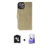 MARSİLYAN™- iPhone 14 Kılıf Siluet Işık Serisi - Siyah Bilvis 5in1 5D Magic Hayalet Cam Ekran Koruyucu + PVD Metal Kamera Lens - YL