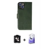 MARSİLYAN™- iPhone 14 Kılıf Siluet Işık Serisi - Siyah Bilvis 5in1 5D Magic Hayalet Cam Ekran Koruyucu + PVD Metal Kamera Lens - TU