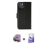 MARSİLYAN™- iPhone 14 Kılıf Siluet Işık Serisi - Siyah Bilvis 5in1 5D Magic Hayalet Cam Ekran Koruyucu + Raze Metal Kamera Lens - SH