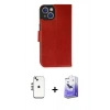 MARSİLYAN™- iPhone 14 Kılıf Siluet Işık Serisi - Siyah Bilvis 5in1 5D Magic Hayalet Cam Ekran Koruyucu + Shine Kamera Lens - GS