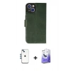 MARSİLYAN™- iPhone 14 Kılıf Siluet Işık Serisi - Siyah Bilvis 5in1 5D Magic Hayalet Cam Ekran Koruyucu + Shine Kamera Lens - MI
