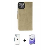 MARSİLYAN™- iPhone 14 Kılıf Siluet Işık Serisi - Siyah Bilvis 5in1 5D Magic Hayalet Cam Ekran Koruyucu + Shine Kamera Lens - MI