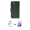 MARSİLYAN™- iPhone 14 Kılıf Siluet Işık Serisi - Siyah Bilvis 5in1 5D Magic Hayalet Cam Ekran Koruyucu + Shine Kamera Lens - YL