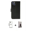 MARSİLYAN™- iPhone 14 Kılıf Siluet Işık Serisi - Siyah Bilvis Hayalet Cam Ekran Koruyucu + Shine Kamera Lens - GI