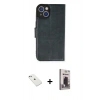 MARSİLYAN™- iPhone 14 Kılıf Siluet Işık Serisi - Siyah Bilvis Hayalet Cam Ekran Koruyucu + Diamond Kamera Lens - SABE