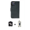 MARSİLYAN™- iPhone 14 Kılıf Siluet Işık Serisi - Siyah Bilvis Hayalet Cam Ekran Koruyucu + PVD Metal Kamera Lens - TU