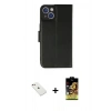 MARSİLYAN™- iPhone 14 Kılıf Siluet Işık Serisi - Siyah Buffer Cam Ekran Koruyucu + Diamond Kamera Lens - PE
