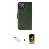 MARSİLYAN™- iPhone 14 Kılıf Siluet Işık Serisi - Siyah Buffer Cam Ekran Koruyucu + Diamond Kamera Lens - PE
