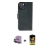 MARSİLYAN™- iPhone 14 Kılıf Siluet Işık Serisi - Siyah Buffer Cam Ekran Koruyucu + Raze Metal Kamera Lens - GS