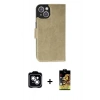 MARSİLYAN™- iPhone 14 Kılıf Siluet Işık Serisi - Siyah Buffer Cam Ekran Koruyucu + PVD Metal Kamera Lens - GS