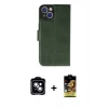 MARSİLYAN™- iPhone 14 Kılıf Siluet Işık Serisi - Siyah Buffer Cam Ekran Koruyucu + PVD Metal Kamera Lens - MI