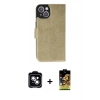 MARSİLYAN™- iPhone 14 Kılıf Siluet Işık Serisi - Siyah Buffer Cam Ekran Koruyucu + PVD Metal Kamera Lens - MI