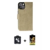MARSİLYAN™- iPhone 14 Kılıf Siluet Işık Serisi - Siyah Buffer Cam Ekran Koruyucu + PVD Metal Kamera Lens - SH