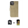 MARSİLYAN™- iPhone 14 Kılıf Siluet Işık Serisi - Siyah Buffer Cam Ekran Koruyucu + PVD Metal Kamera Lens - YL