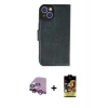MARSİLYAN™- iPhone 14 Kılıf Siluet Işık Serisi - Siyah Buffer Cam Ekran Koruyucu + Raze Metal Kamera Lens - MR