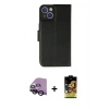 MARSİLYAN™- iPhone 14 Kılıf Siluet Işık Serisi - Siyah Buffer Cam Ekran Koruyucu + Raze Metal Kamera Lens - SH