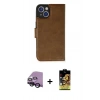 MARSİLYAN™- iPhone 14 Kılıf Siluet Işık Serisi - Siyah Buffer Cam Ekran Koruyucu + Raze Metal Kamera Lens - SH