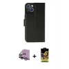 MARSİLYAN™- iPhone 14 Kılıf Siluet Işık Serisi - Siyah Buffer Cam Ekran Koruyucu + Raze Metal Kamera Lens - MR