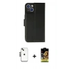 MARSİLYAN™- iPhone 14 Kılıf Siluet Işık Serisi - Siyah Buffer Cam Ekran Koruyucu + Shine Kamera Lens - SH