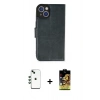 MARSİLYAN™- iPhone 14 Kılıf Siluet Işık Serisi - Siyah Buffer Cam Ekran Koruyucu + Shine Kamera Lens - YL